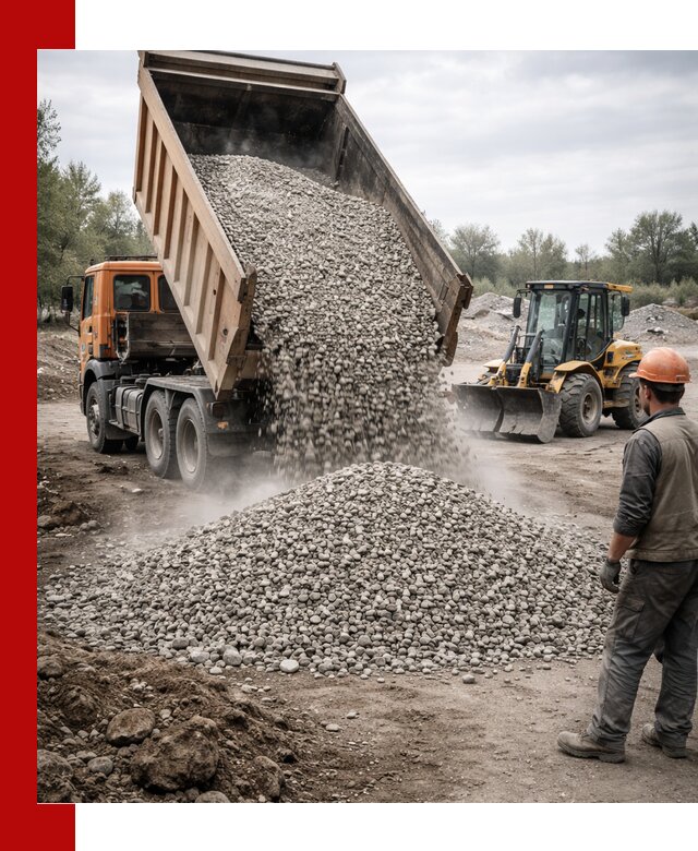 Доставка щебня в Рубцовске крупными и мелкими фракциями