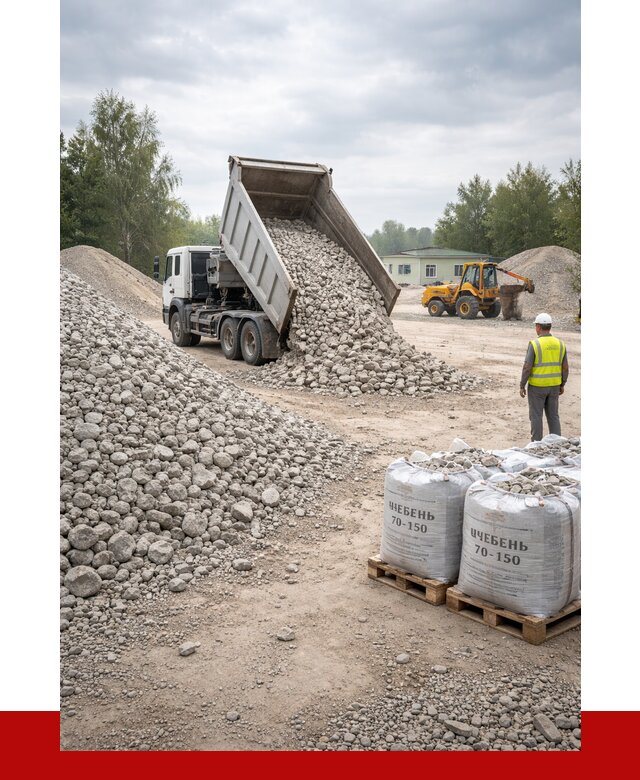 Известняковый щебень фракция 70-150 в Рубцовске от 1264 р. | ПРОНЕРУДРбц