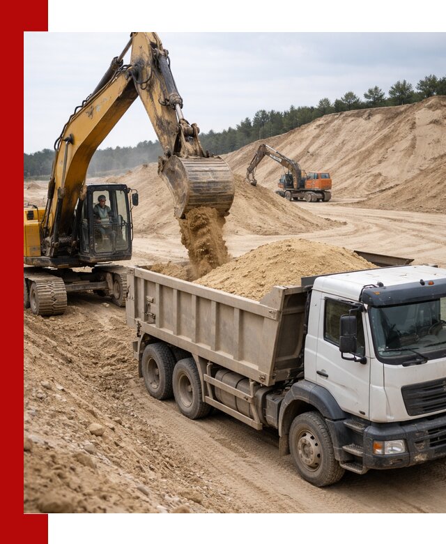 Доставка карьерного песка с самосвалами и разгрузкой в Рубцовске