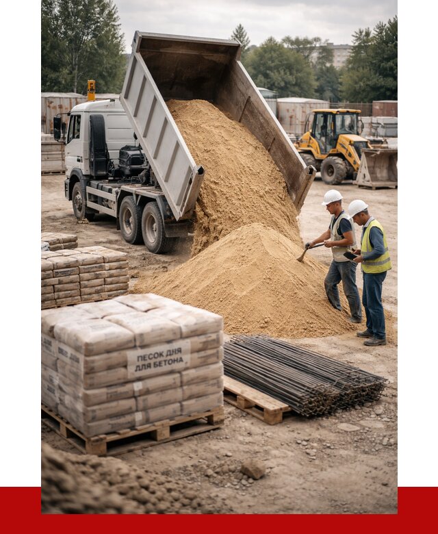 Песок для бетона в Рубцовске от 2528 р. с доставкой, ПРОНЕРУДРбц