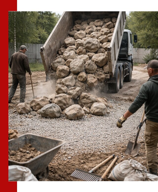Доставка и укладка булыжника в Рубцовске