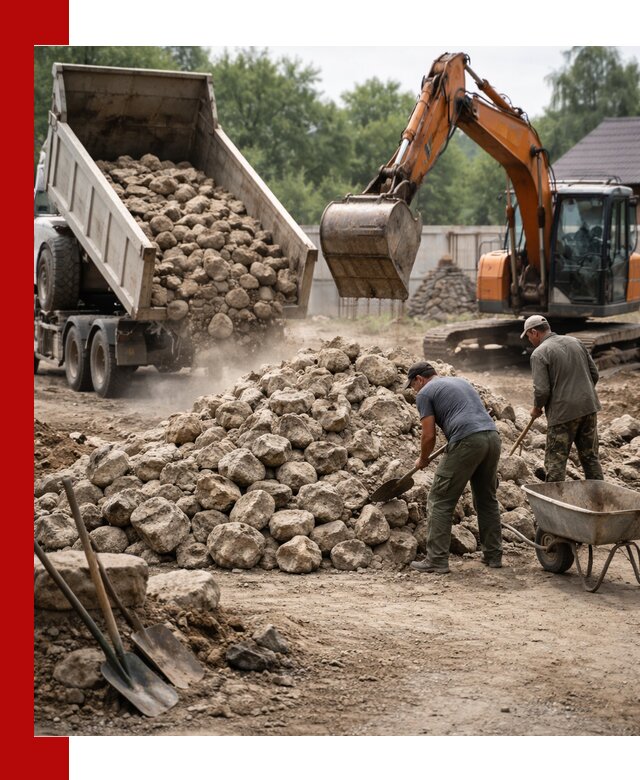 Доставка и разгрузка бутового камня в Рубцовске