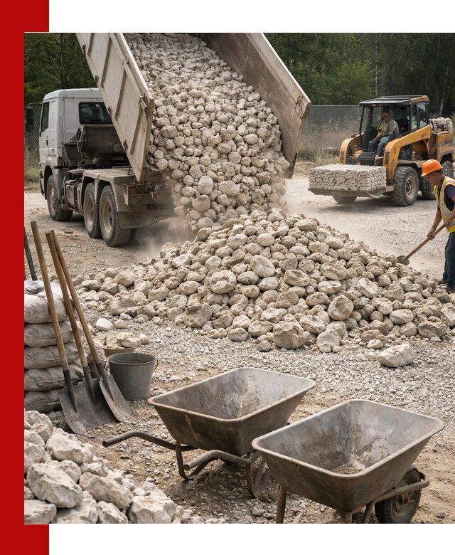 Доставка и продажа бутового известнякового камня в Рубцовске