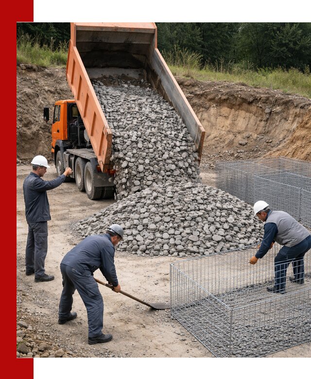 Камень для габионов с доставкой в Рубцовске быстро и надёжно