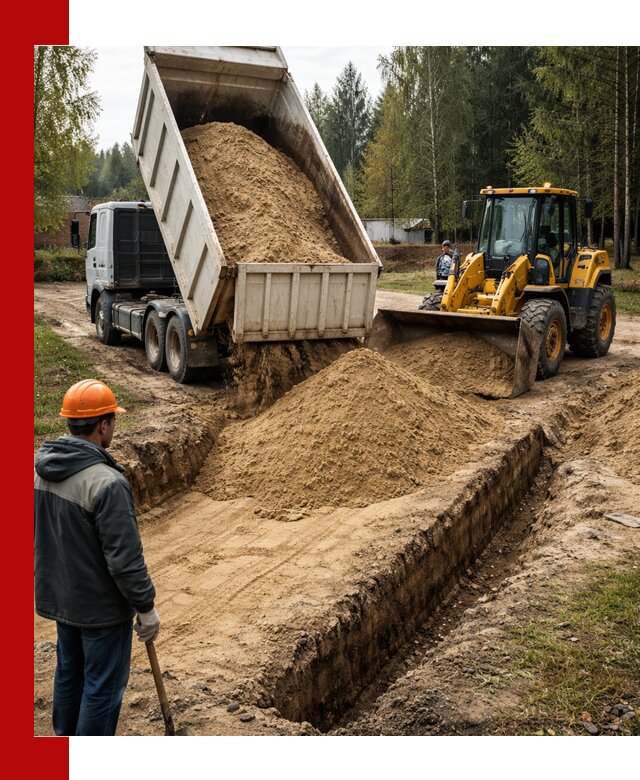 Доставка песчаного грунта в Рубцовске для строительных работ