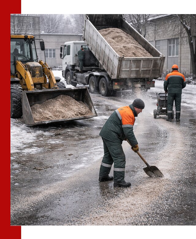Реагент против гололеда с доставкой и нанесением в Рубцовске