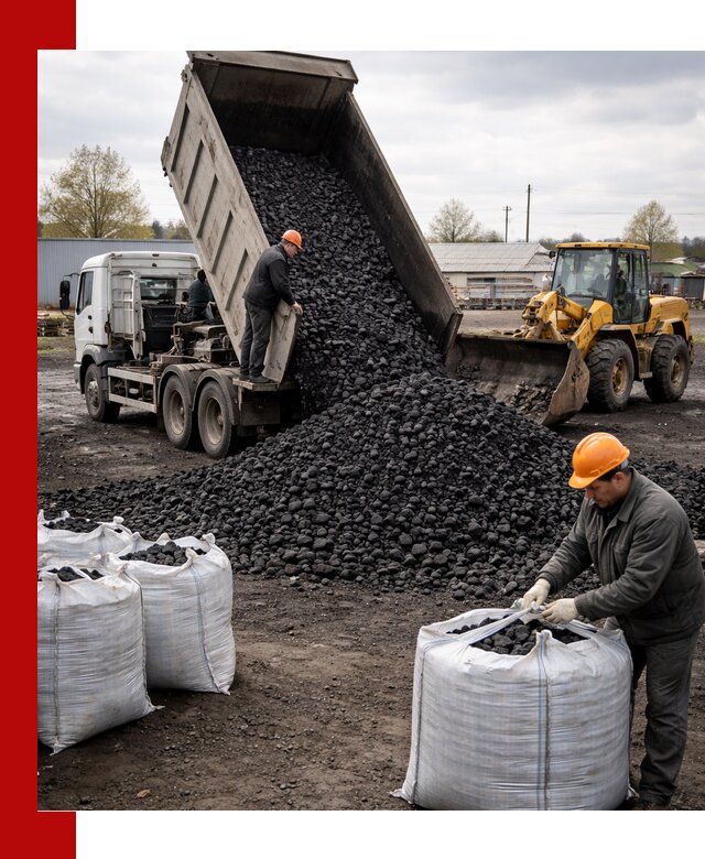 Доставка каменного угля в Рубцовске оптом и в розницу