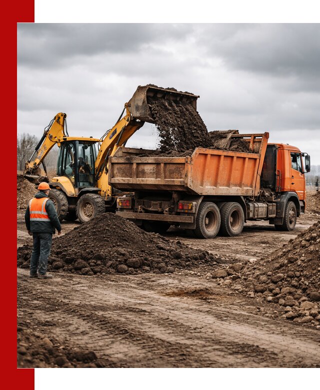 Вывоз грунта и строительного мусора в Рубцовске грузовыми самосвалами